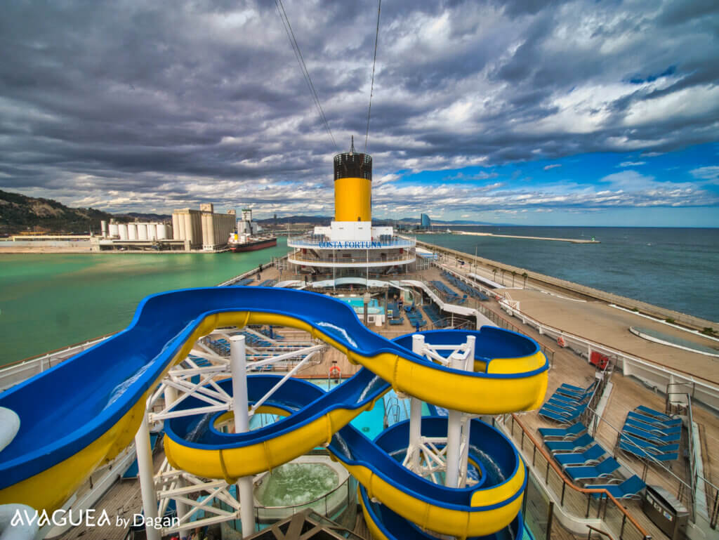 Le toboggan du Costa Fortuna